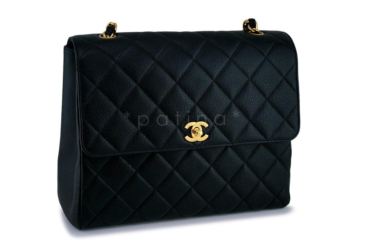 Chanel Black Vintage Caviar Classic Crossbody Flap Bag 24k GHW