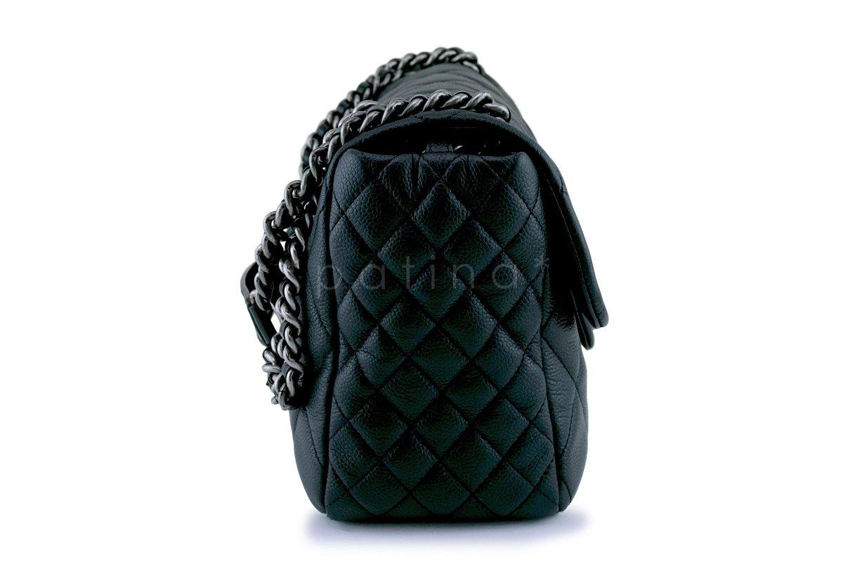 Chanel Black Caviar Jumbo-sized Quilted Flap Bag RHW