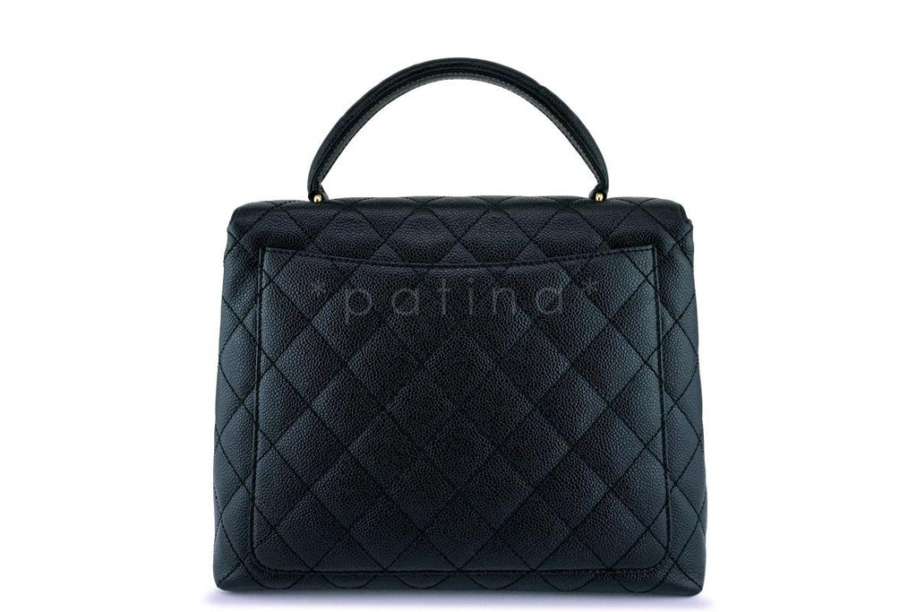 Chanel Black Caviar Classic Quilted Kelly Flap Bag 24k GHW