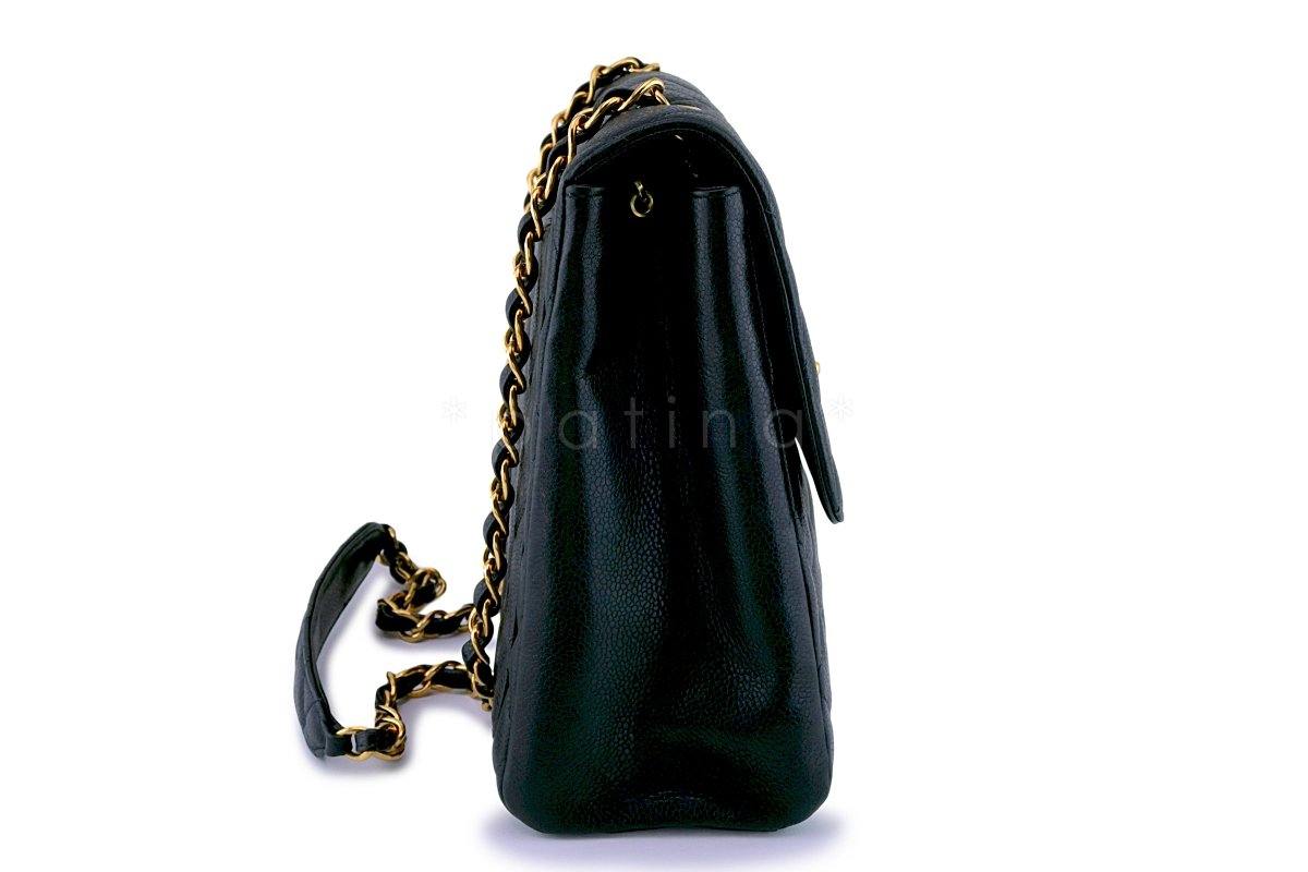 Chanel Vintage Caviar Classic Tall Medium Flap Bag 24k GHW