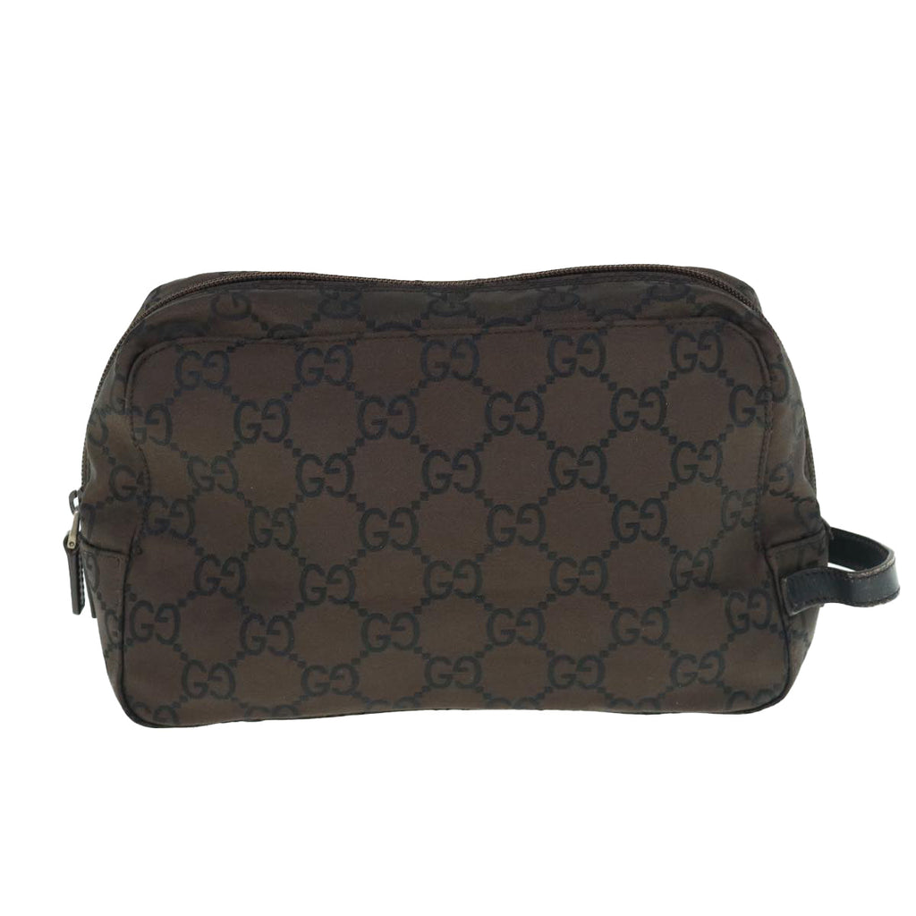 GUCCI GG Canvas Clutch Bag Dark Brown 112253 62829