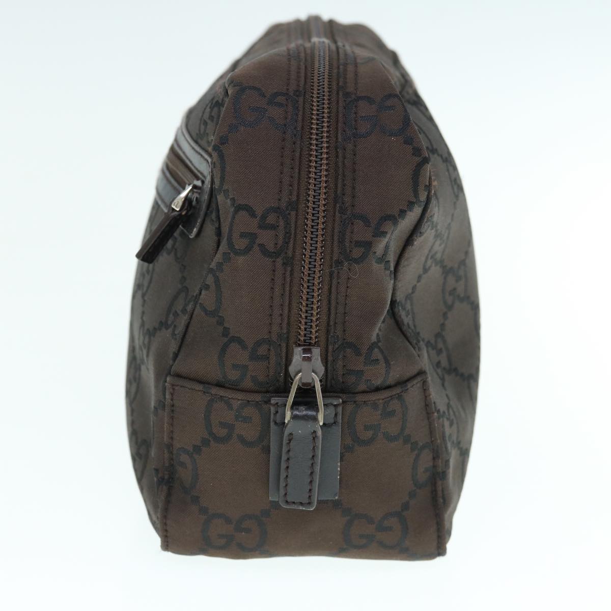 GUCCI GG Canvas Clutch Bag Dark Brown 112253 62829