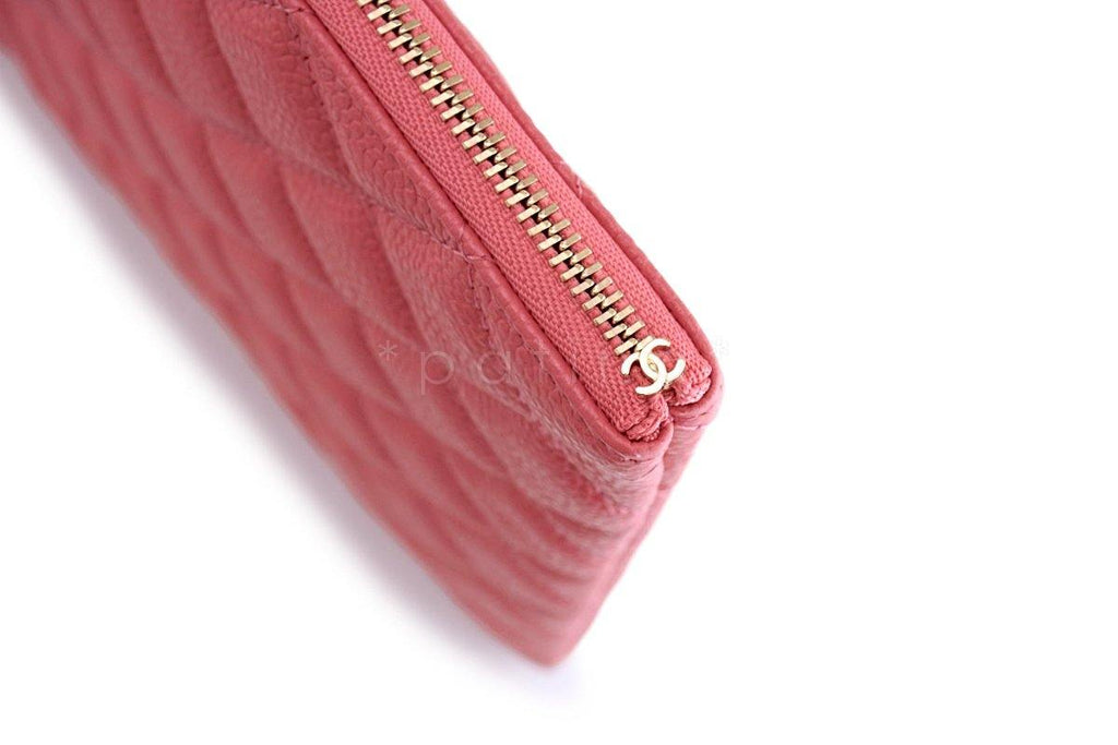 New Chanel 18S Pearly Pink Caviar Large Classic O Case Clutch Bag
