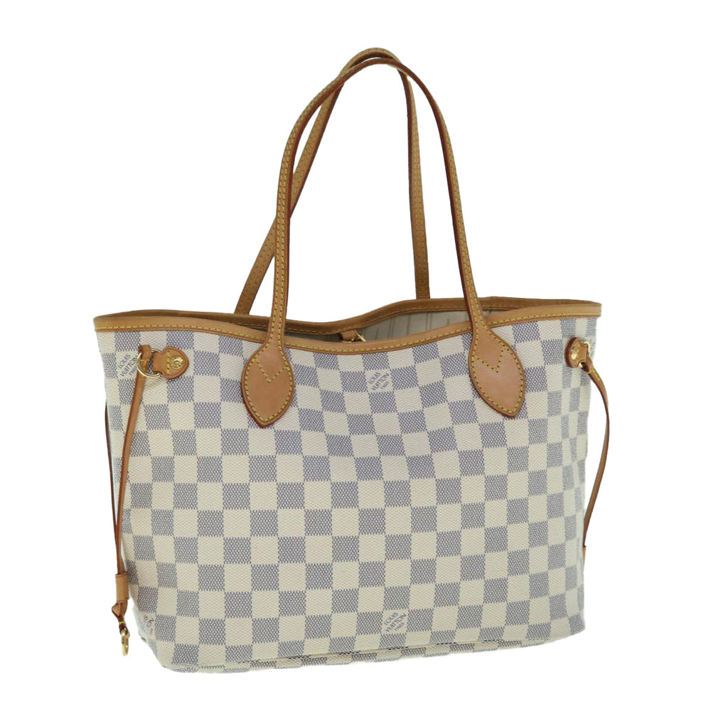 LOUIS VUITTON Damier Azur Neverfull PM Tote Bag N41362 LV 62899A