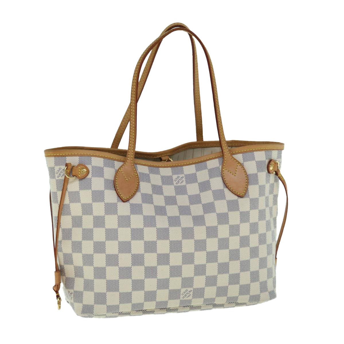 LOUIS VUITTON Damier Azur Neverfull PM Tote Bag N41362 LV 62899A