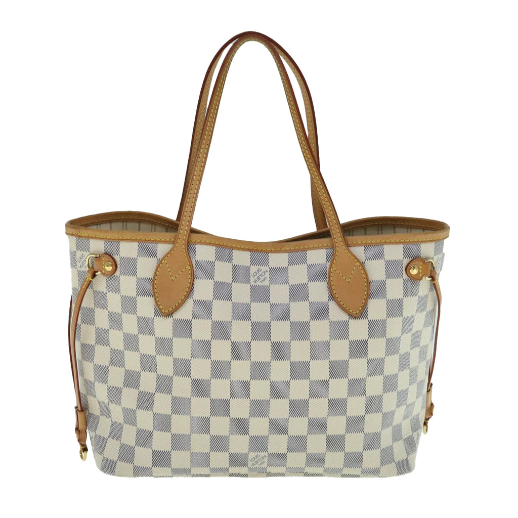 LOUIS VUITTON Damier Azur Neverfull PM Tote Bag N41362 LV 62899A