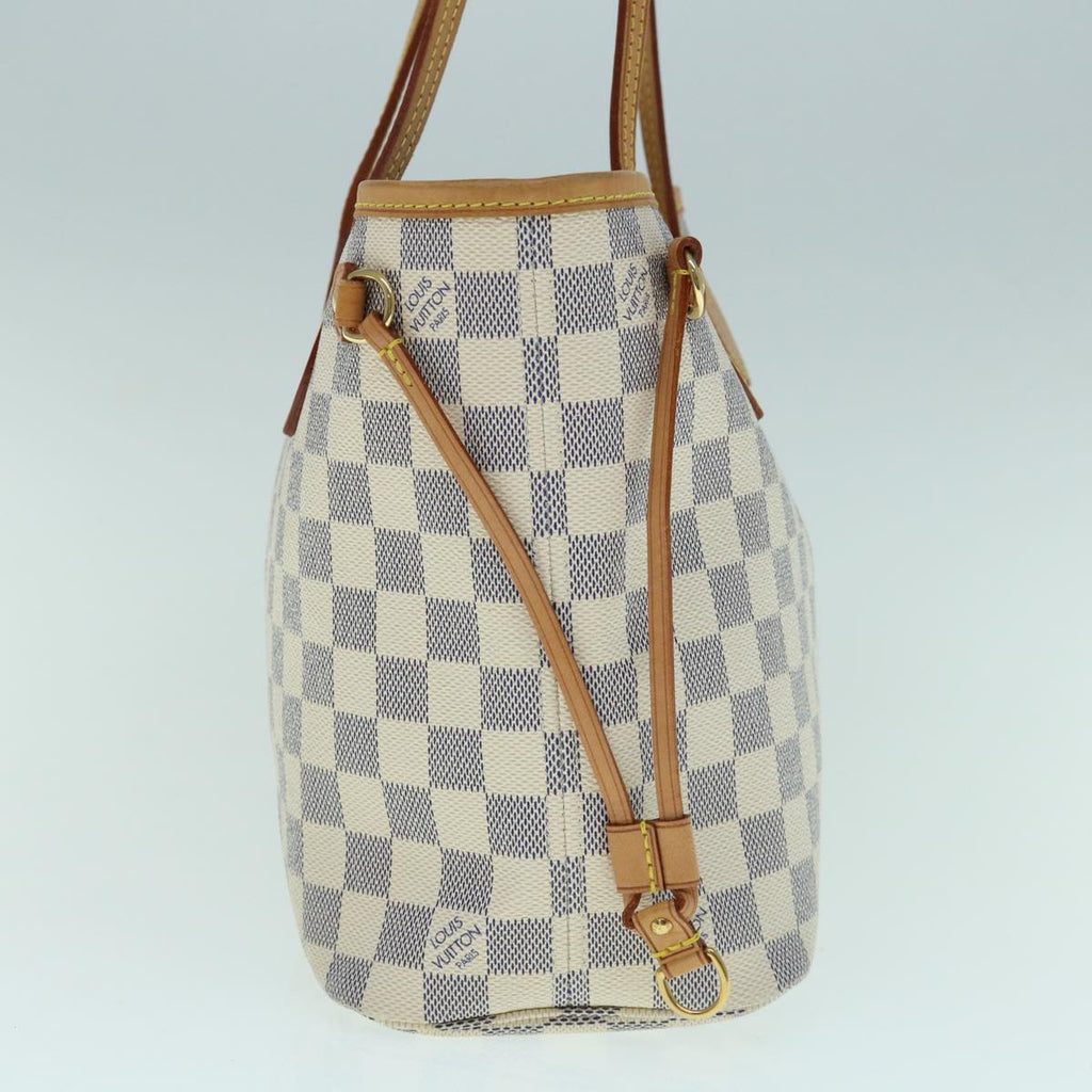 LOUIS VUITTON Damier Azur Neverfull PM Tote Bag N41362 LV 62899A