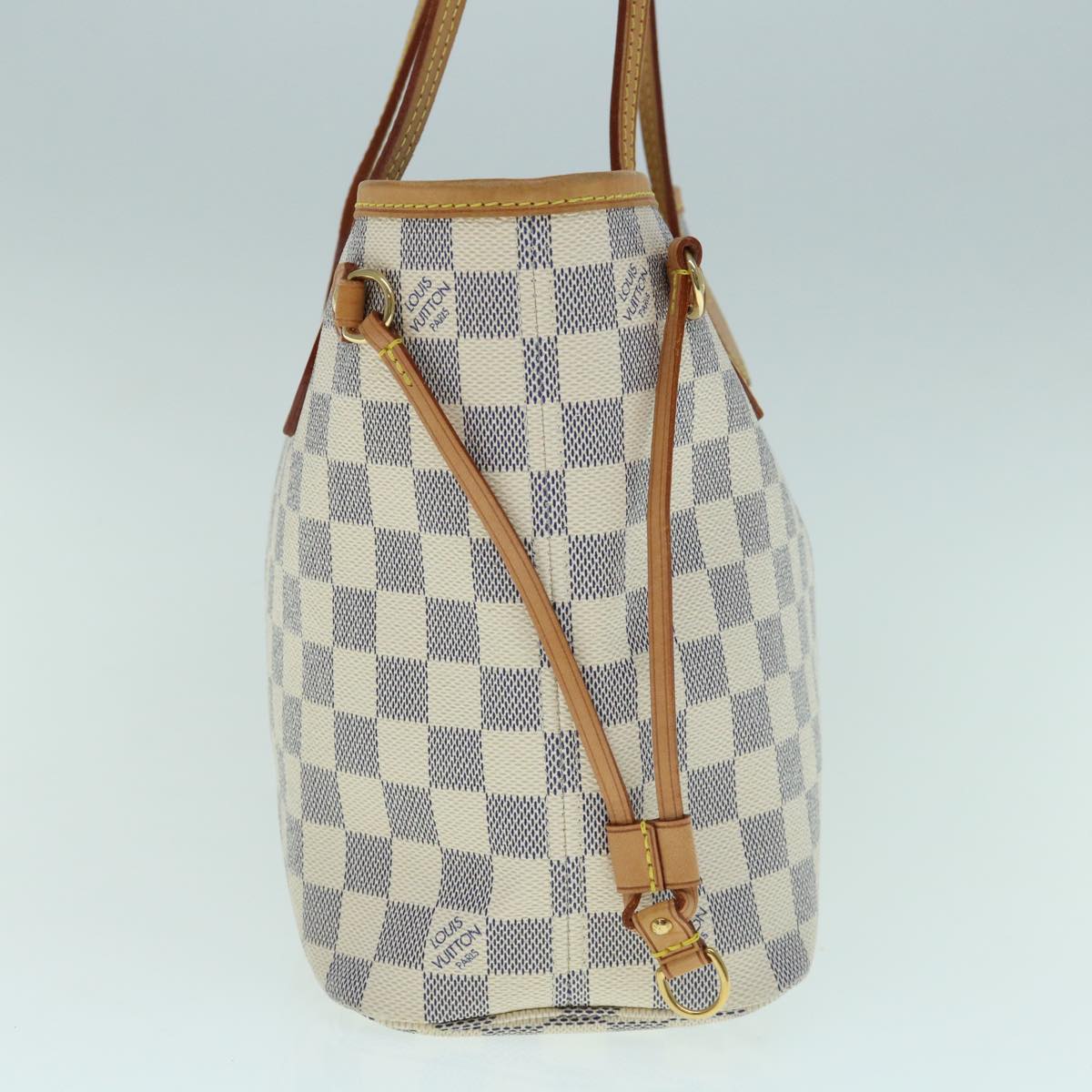 LOUIS VUITTON Damier Azur Neverfull PM Tote Bag N41362 LV 62899A