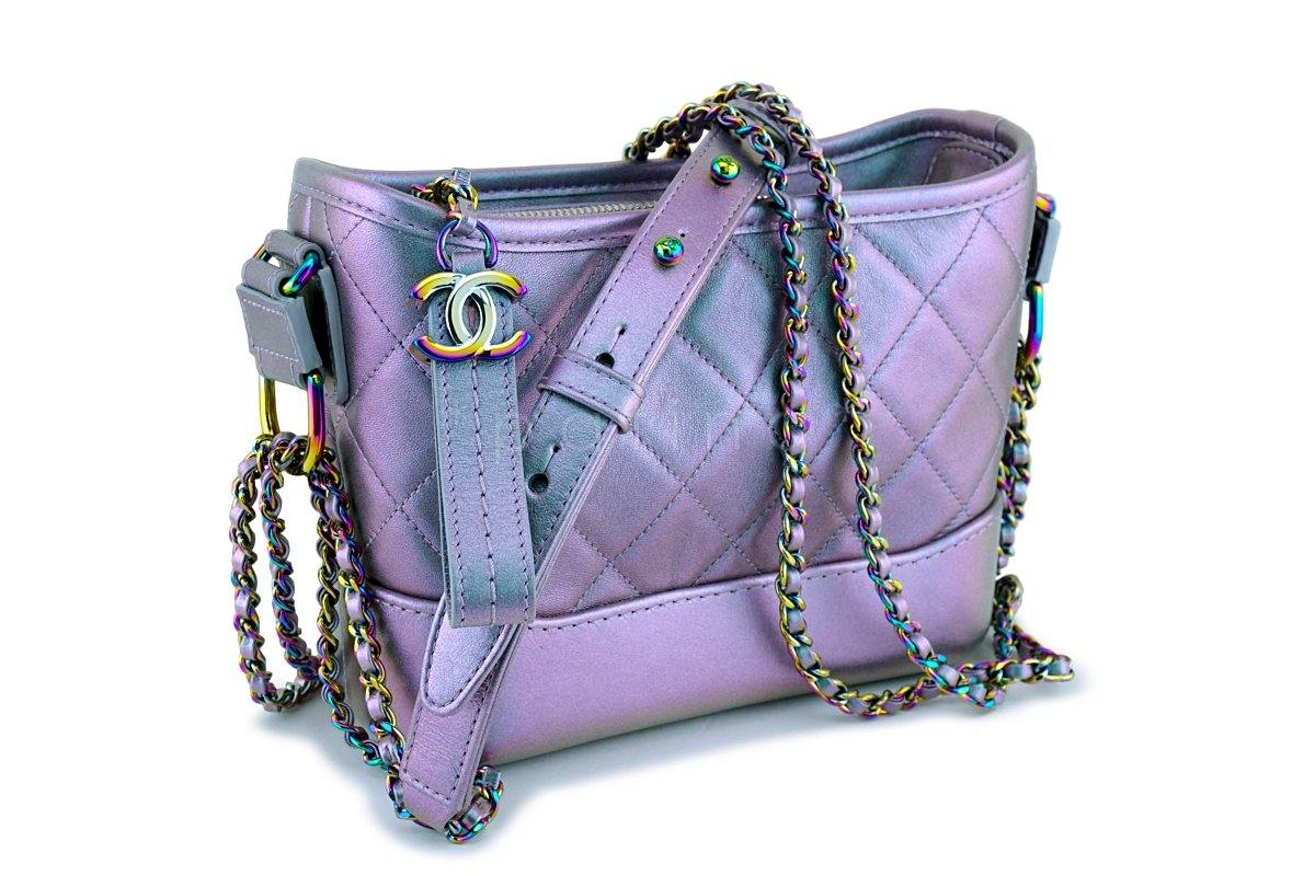 Chanel Iridescent Purple Small Gabrielle Hobo Bag
