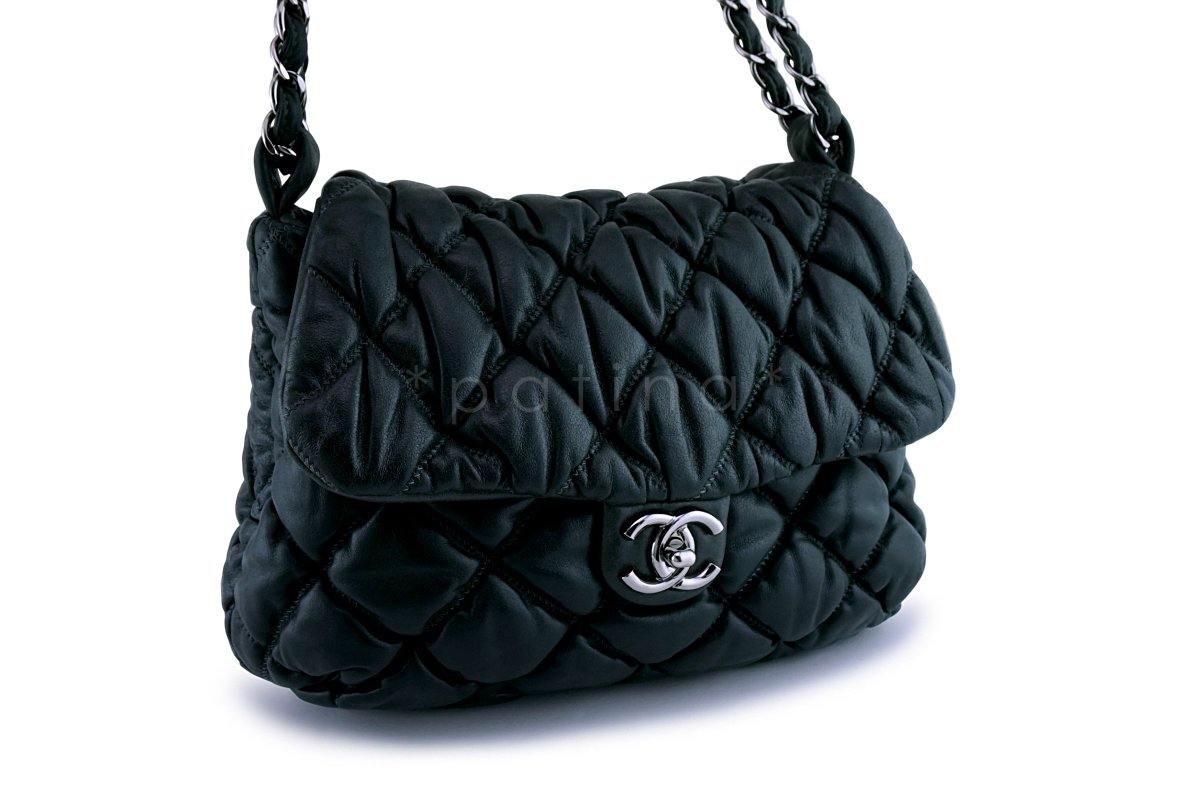 Chanel Gray-Black Jumbo Size Soft Bubble Quilt Flap Bag