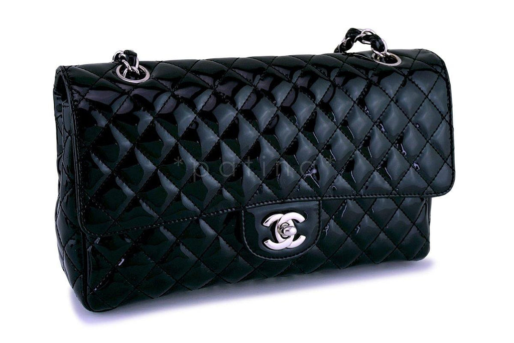Chanel Black Patent Classic 2.55 Medium Flap Bag SHW