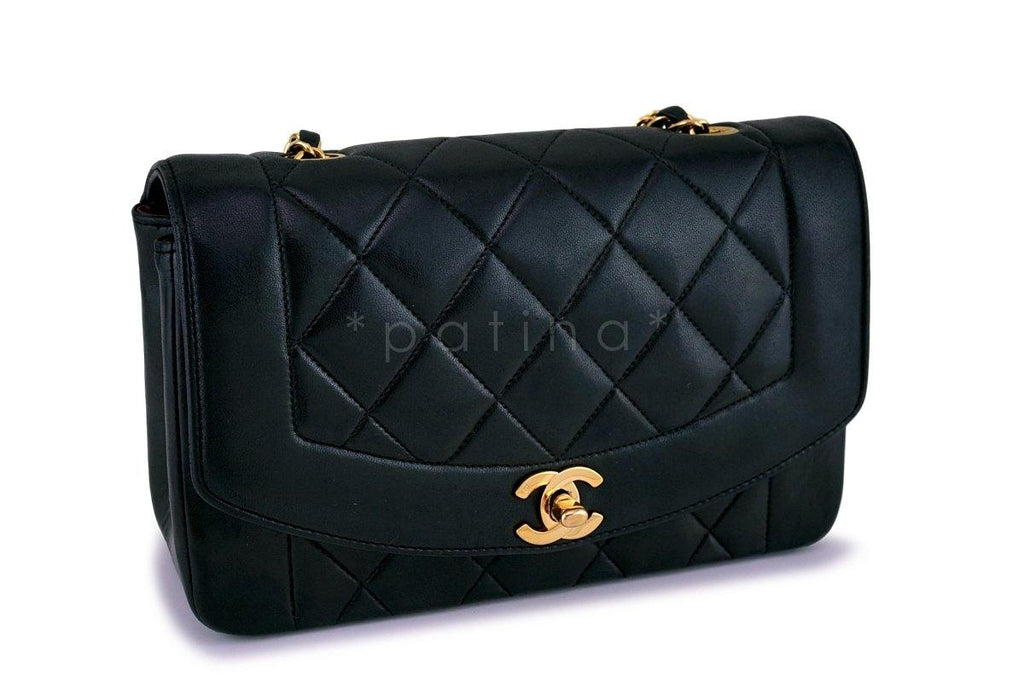 Chanel Vintage Black Small Diana Flap Bag 24k GHW