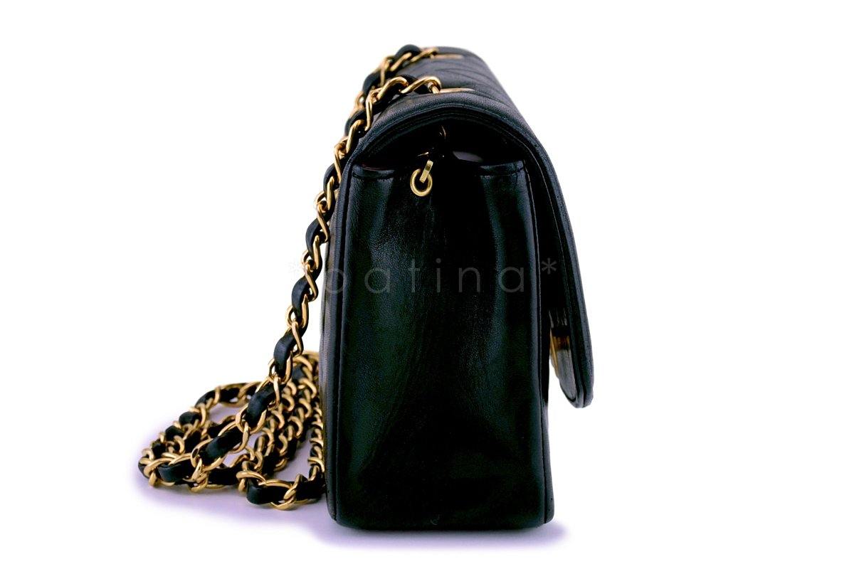 Chanel Vintage Black Small Diana Flap Bag 24k GHW