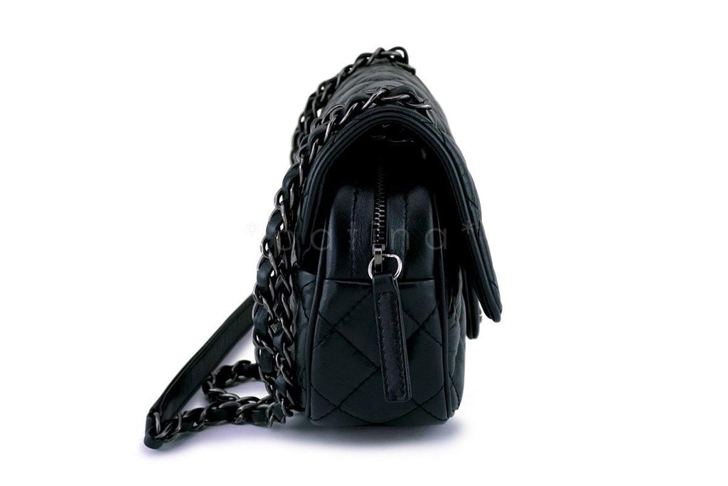 Chanel Black Aged Calfskin Small/Mini Easy Flap Bag RHW