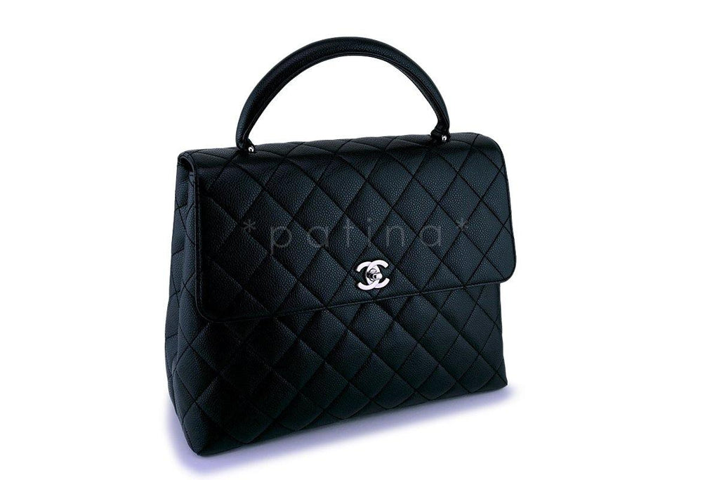 Chanel Black Caviar Large Kelly Tote Bag SHW