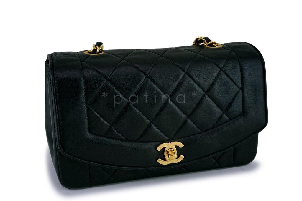 Chanel Vintage Black Small Classic Diana Flap Bag 24k GHW
