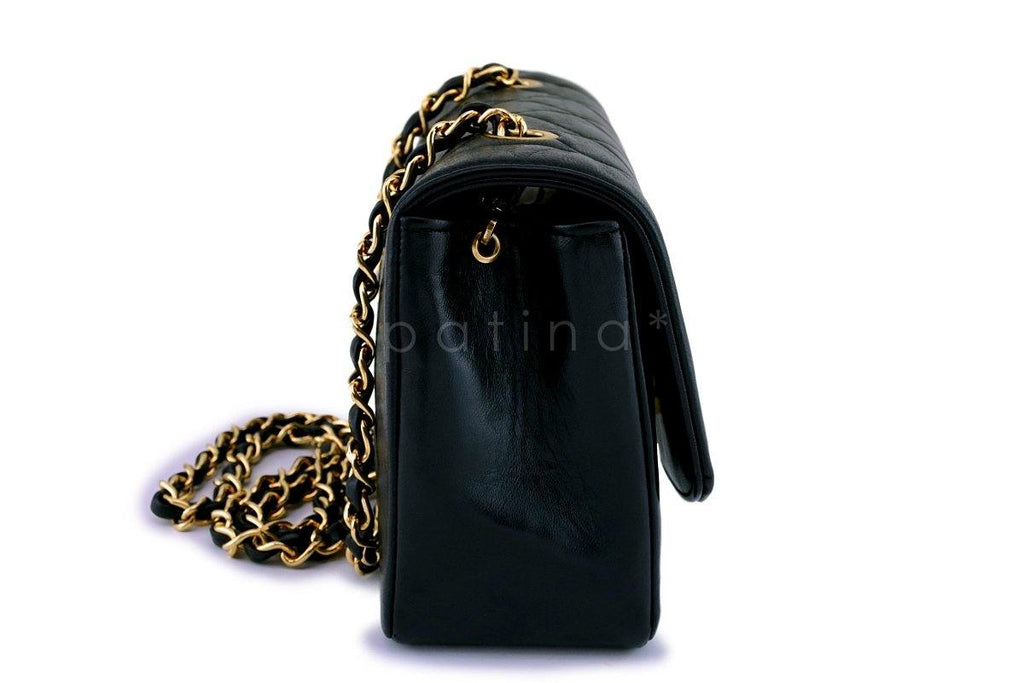 Chanel Vintage Black Small Classic Diana Flap Bag 24k GHW