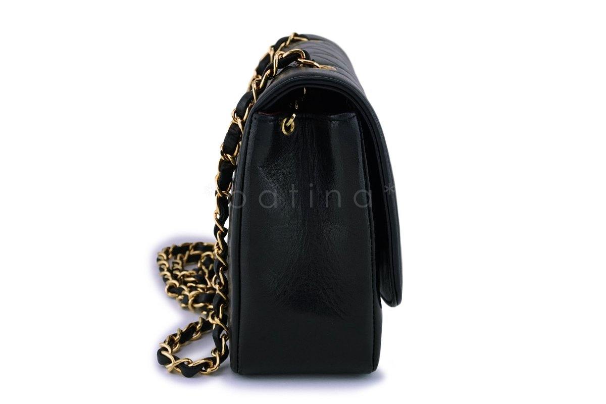 Chanel Vintage Black Medium Classic Diana Flap Bag 24k GHW
