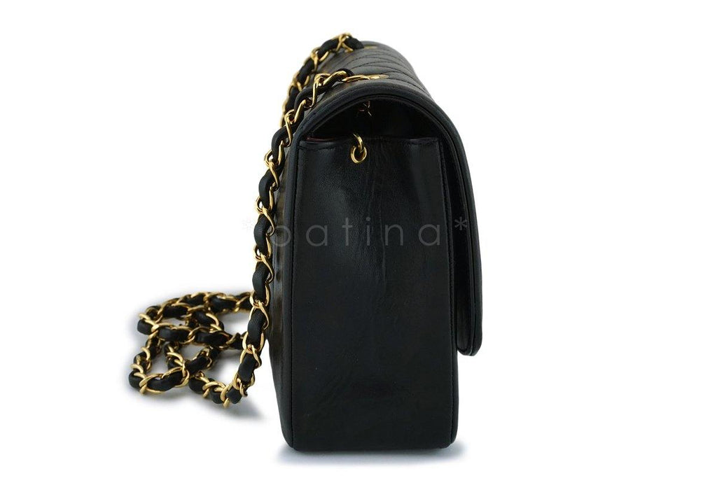 Chanel Vintage Black Medium Classic Diana Flap Bag 24k GHW