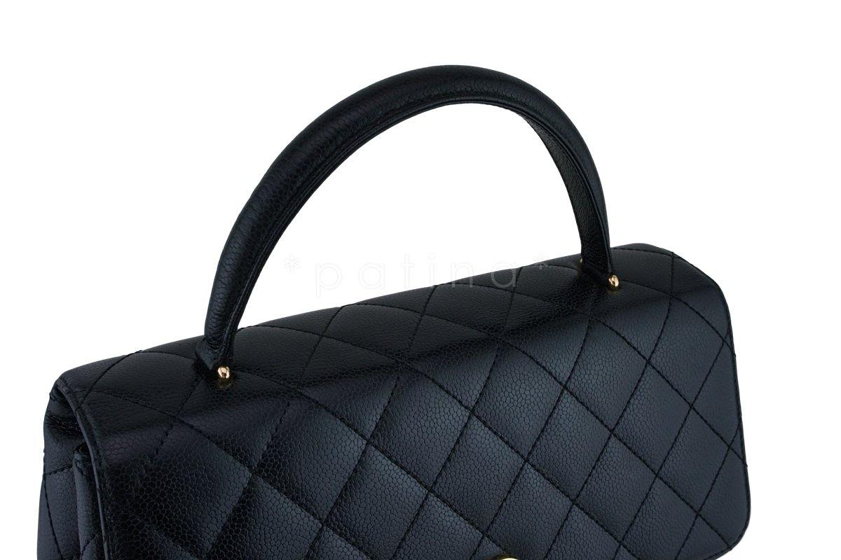 Chanel Vintage Black Caviar Classic Kelly Flap Bag 24k GHW