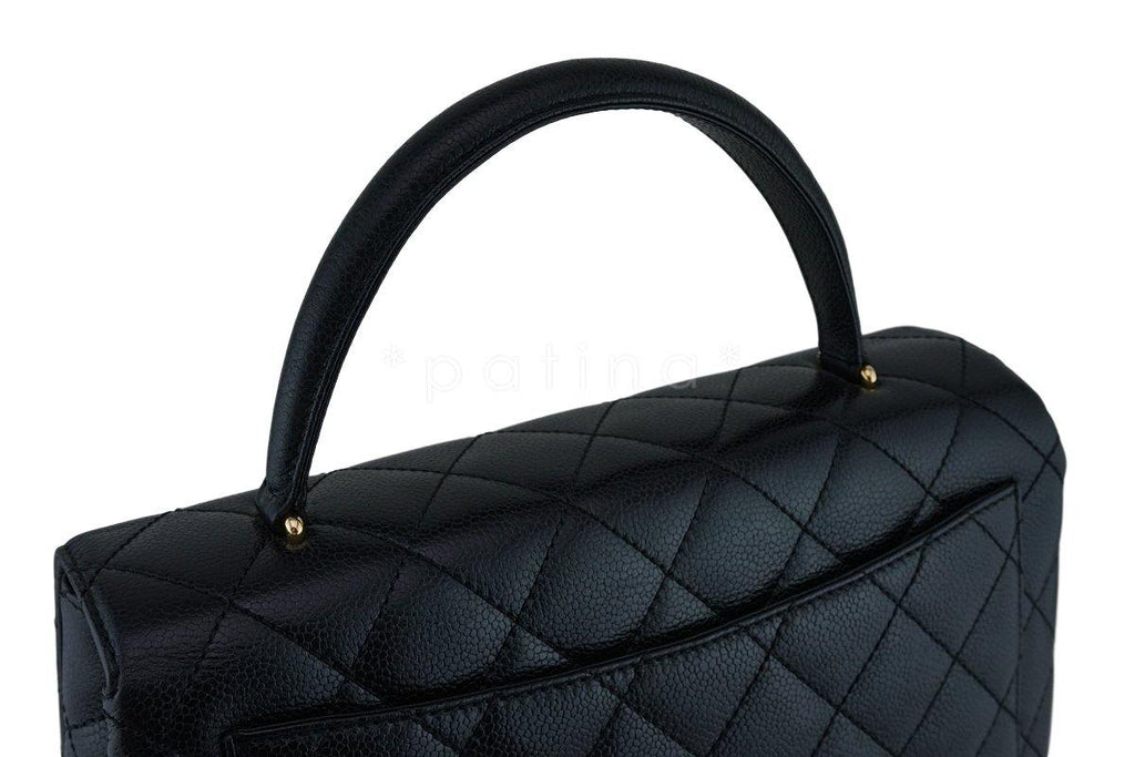Chanel Vintage Black Caviar Classic Kelly Flap Bag 24k GHW