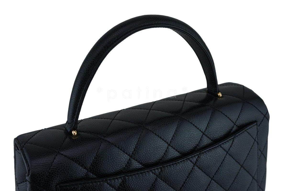 Chanel Vintage Black Caviar Classic Kelly Flap Bag 24k GHW