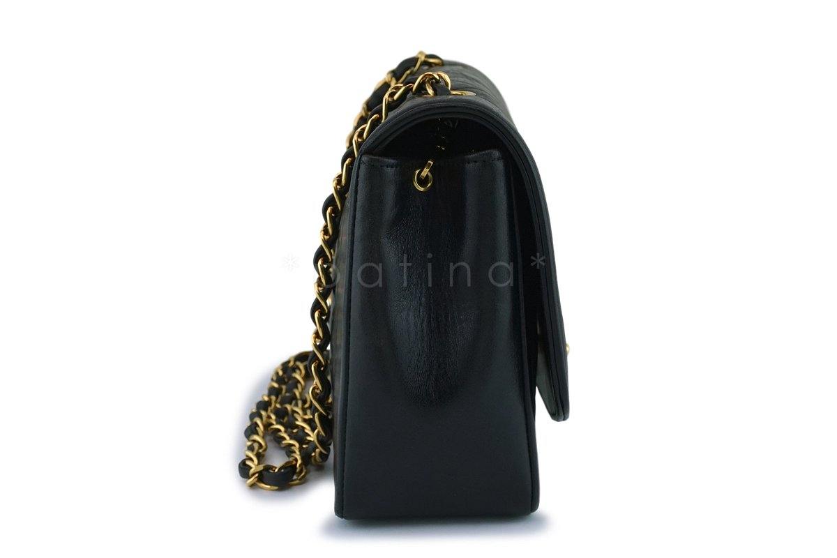 Chanel Vintage Black Medium Classic Diana Flap Bag 24k GHW