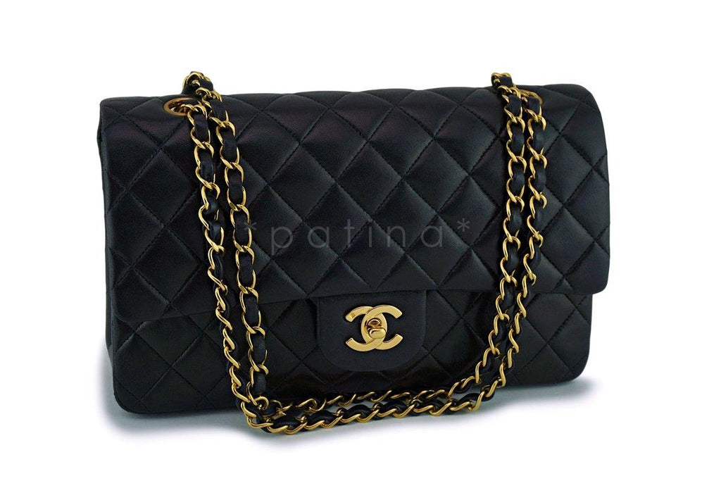Chanel Black Lambskin Classic Double Flap Bag 24k GHW