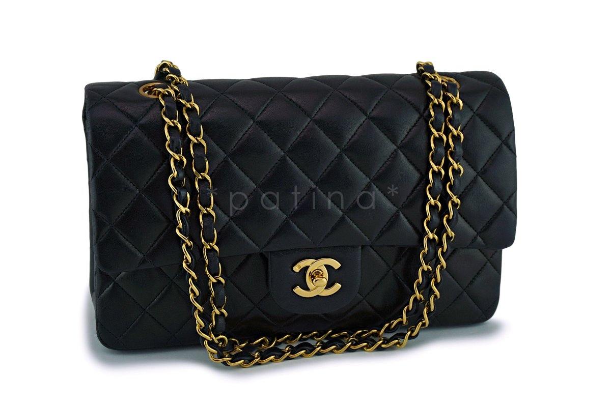Chanel Black Lambskin Classic Double Flap Bag 24k GHW