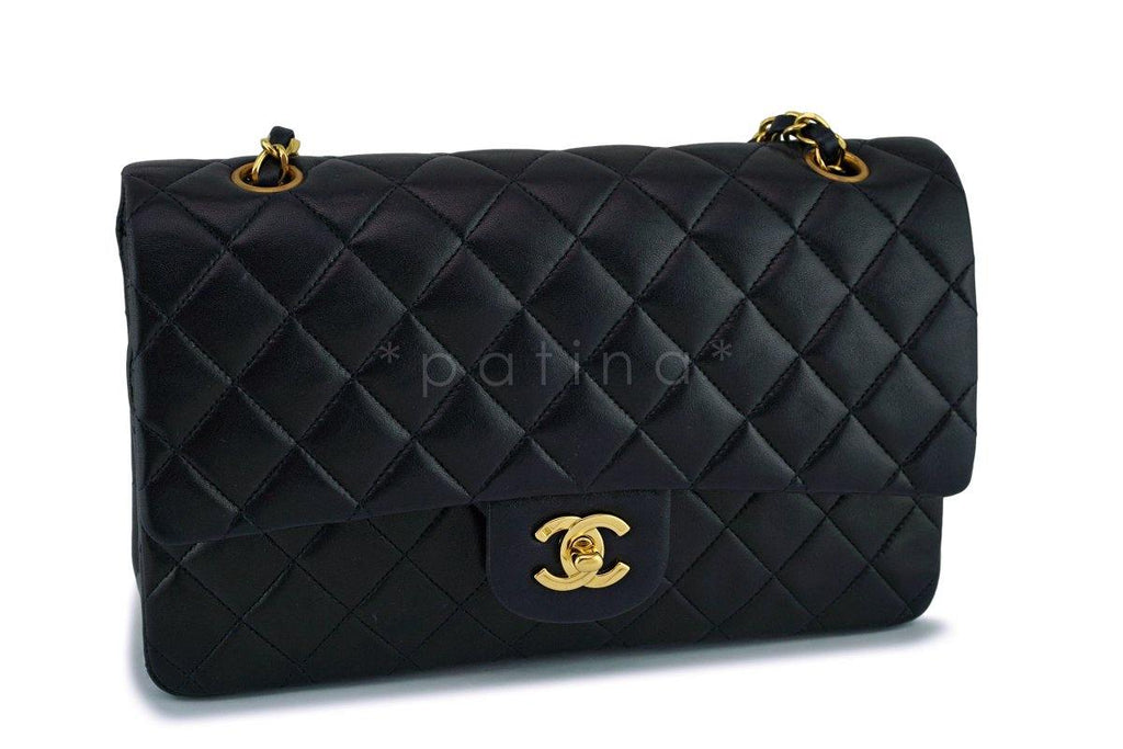 Chanel Black Lambskin Classic Double Flap Bag 24k GHW