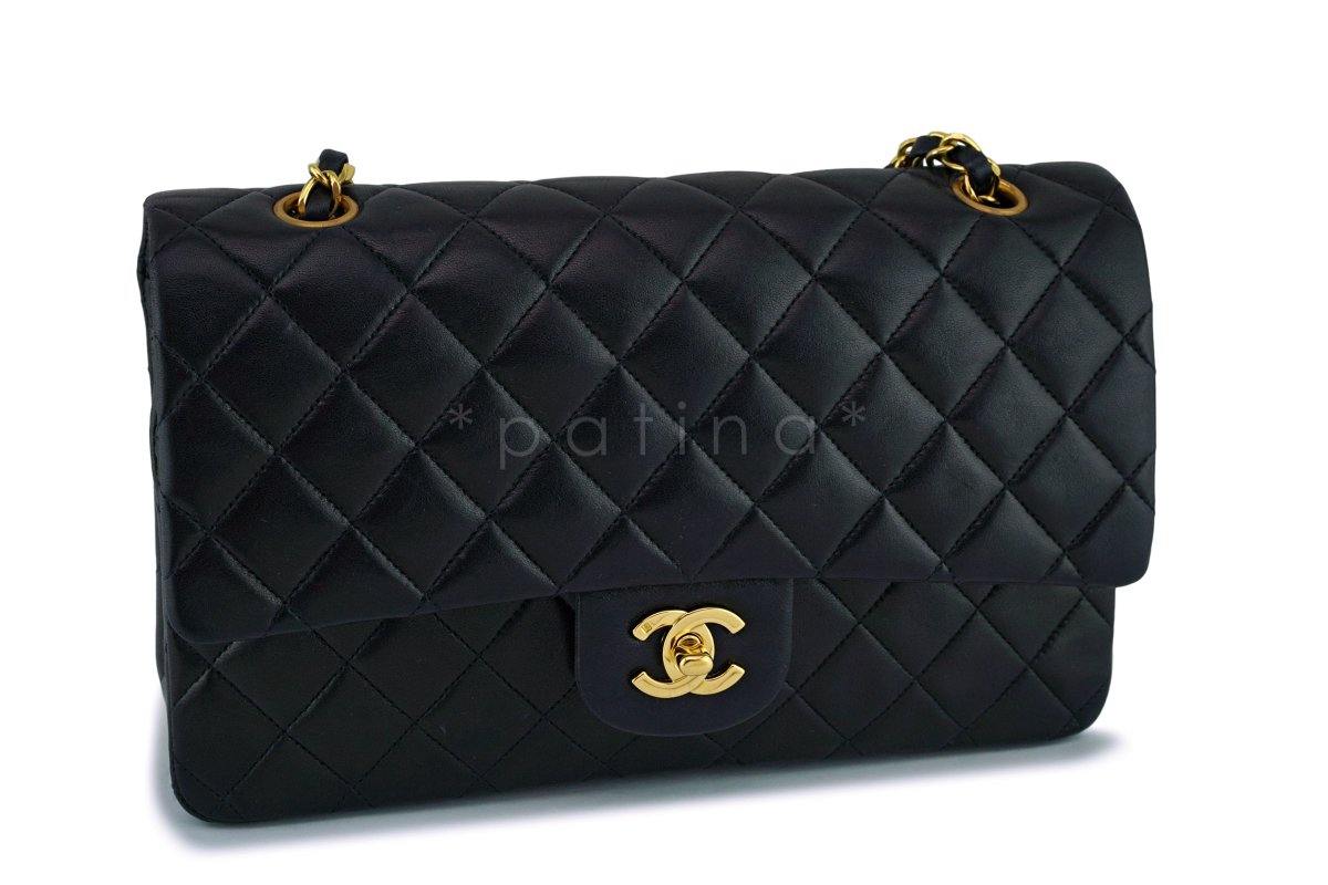 Chanel Black Lambskin Classic Double Flap Bag 24k GHW