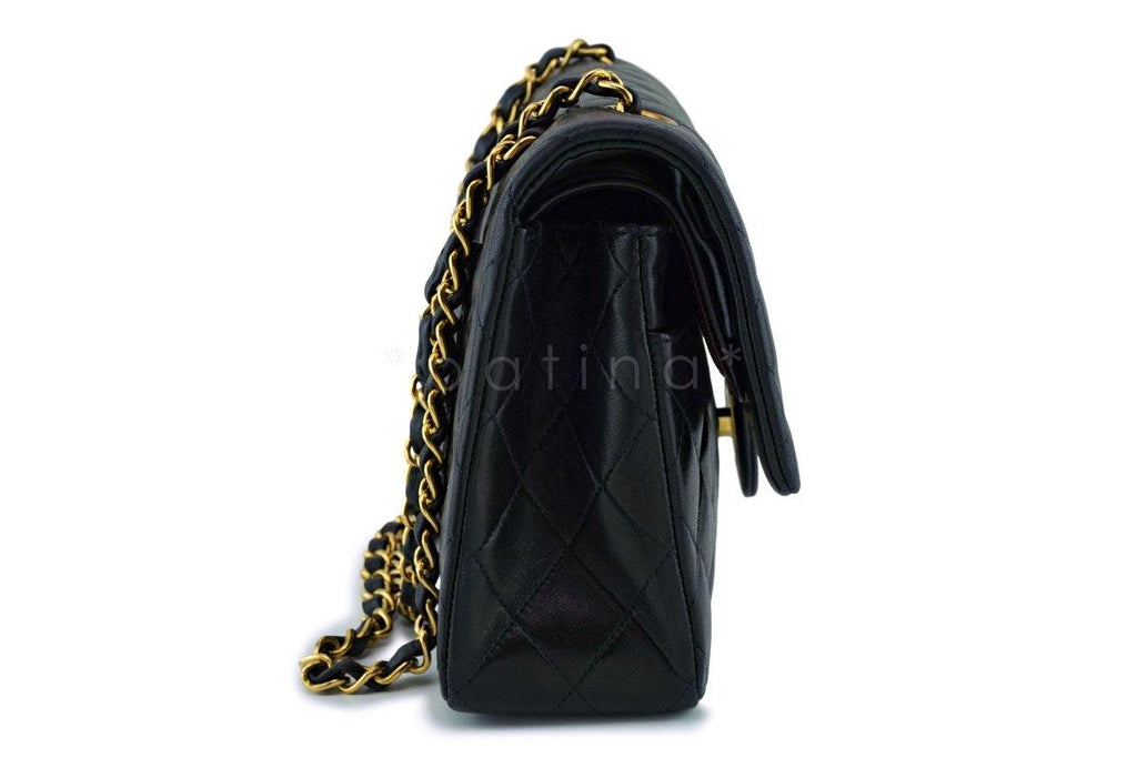 Chanel Black Lambskin Classic Double Flap Bag 24k GHW
