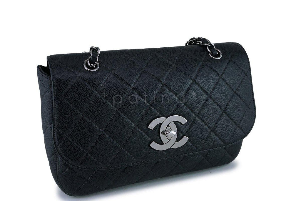 *rare* Chanel Vintage Black Caviar Jumbo Flap Bag RHW
