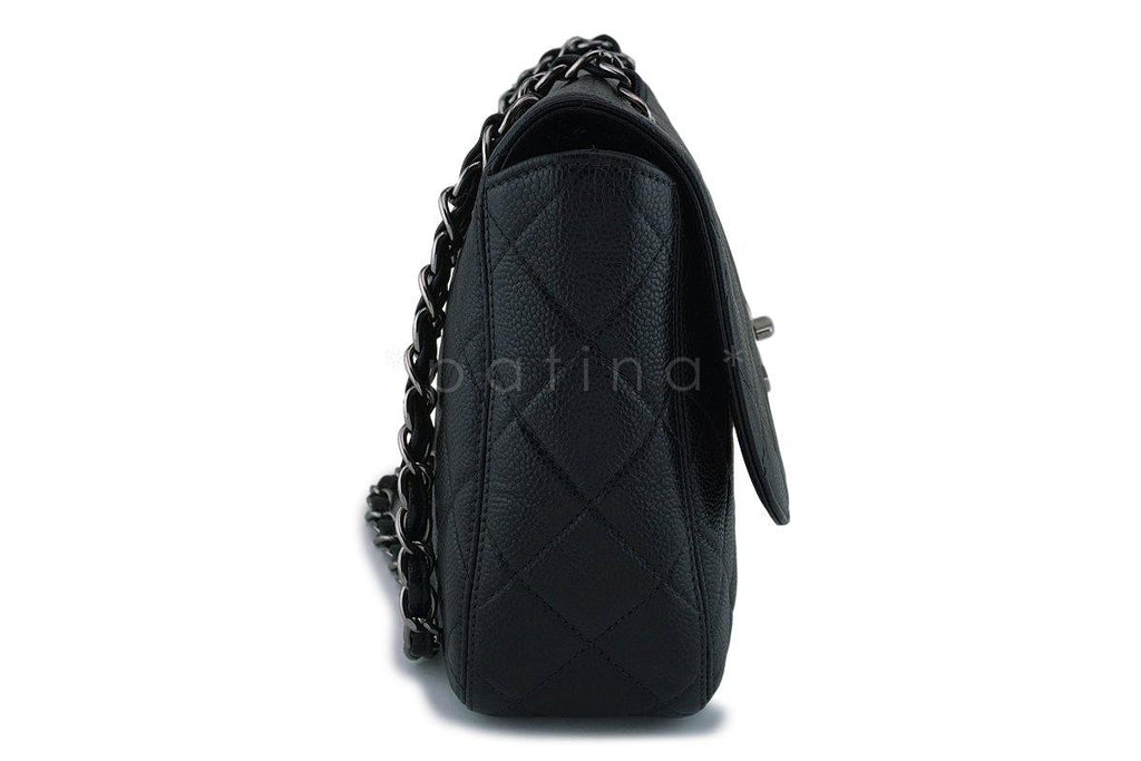 *rare* Chanel Vintage Black Caviar Jumbo Flap Bag RHW
