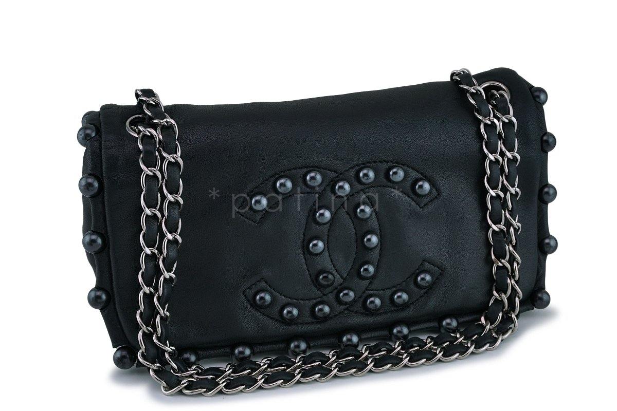 Chanel Pearl Obsession Black Jeweled Flap Bag SHW