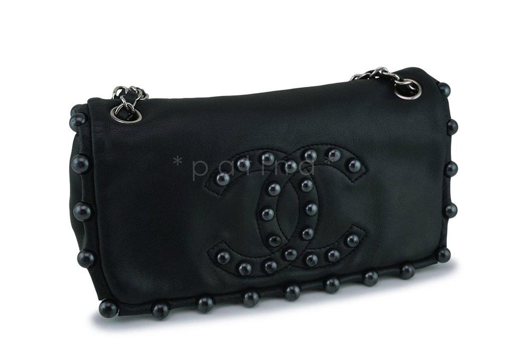 Chanel Pearl Obsession Black Jeweled Flap Bag SHW