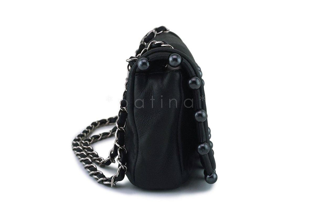 Chanel Pearl Obsession Black Jeweled Flap Bag SHW