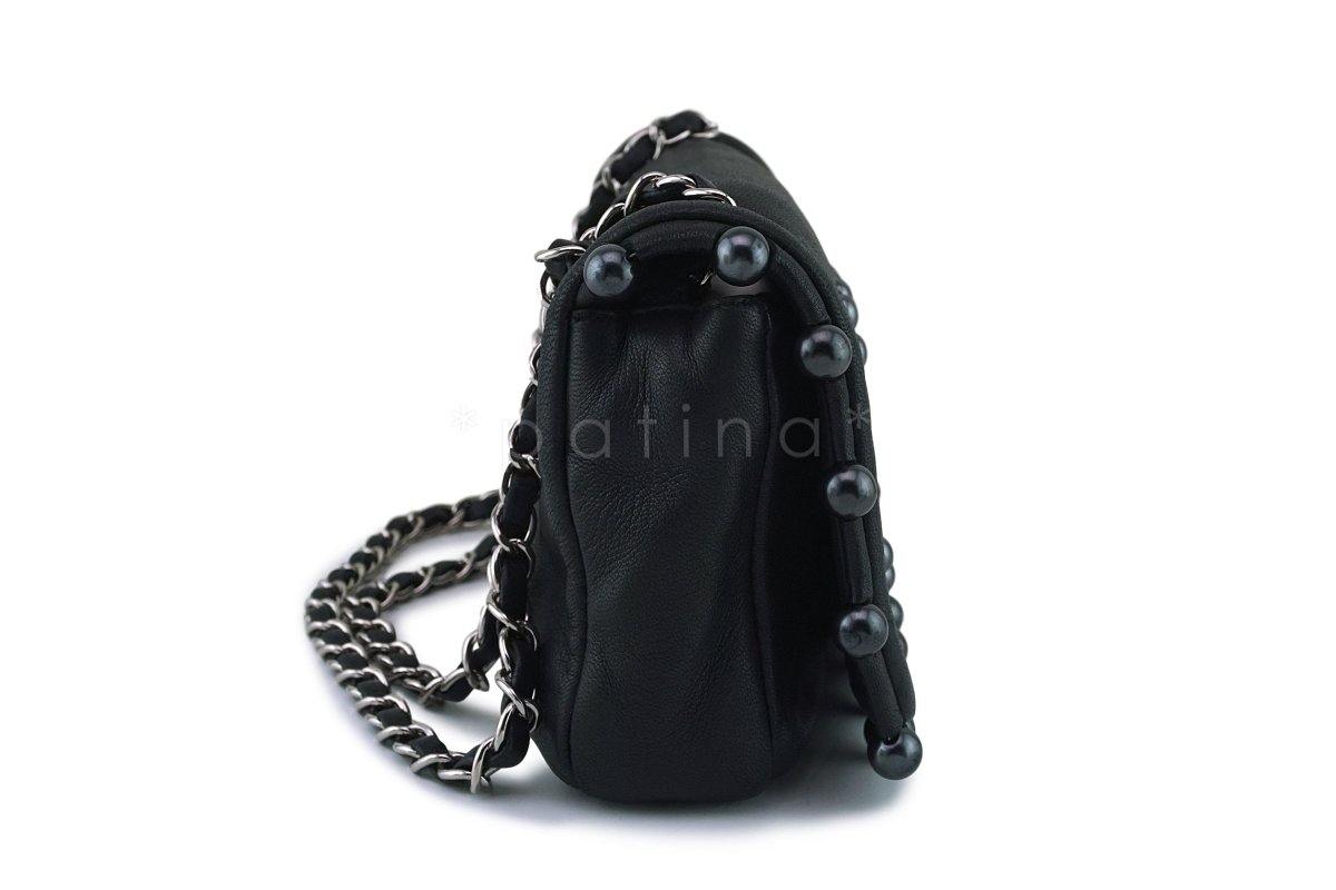 Chanel Pearl Obsession Black Jeweled Flap Bag SHW