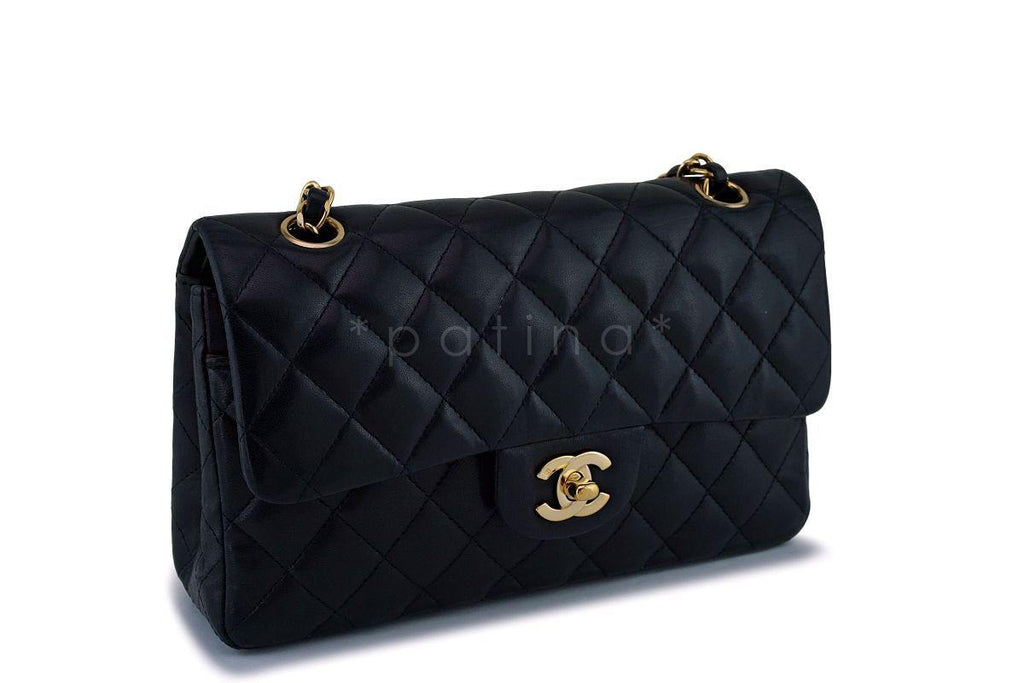 Chanel Black Small Lambskin Classic Double Flap Bag 24k GHW