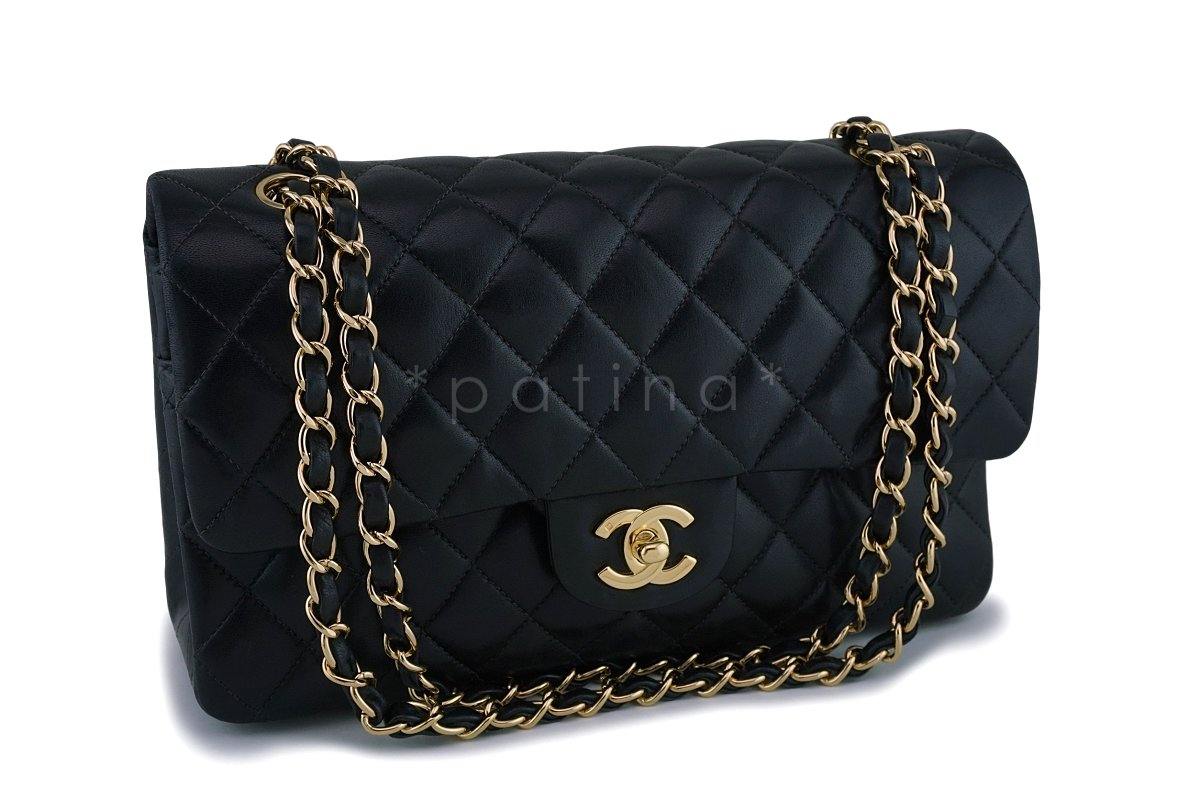 Chanel Black Medium Lambskin Classic Double Flap Bag 24K GHW