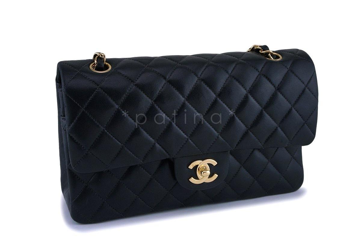 Chanel Black Medium Lambskin Classic Double Flap Bag 24K GHW