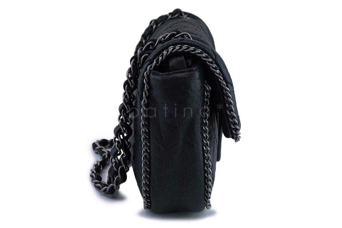 Rare Chanel Black Leo the Lionhead Pebbled Quilted Flap Bag RHW
