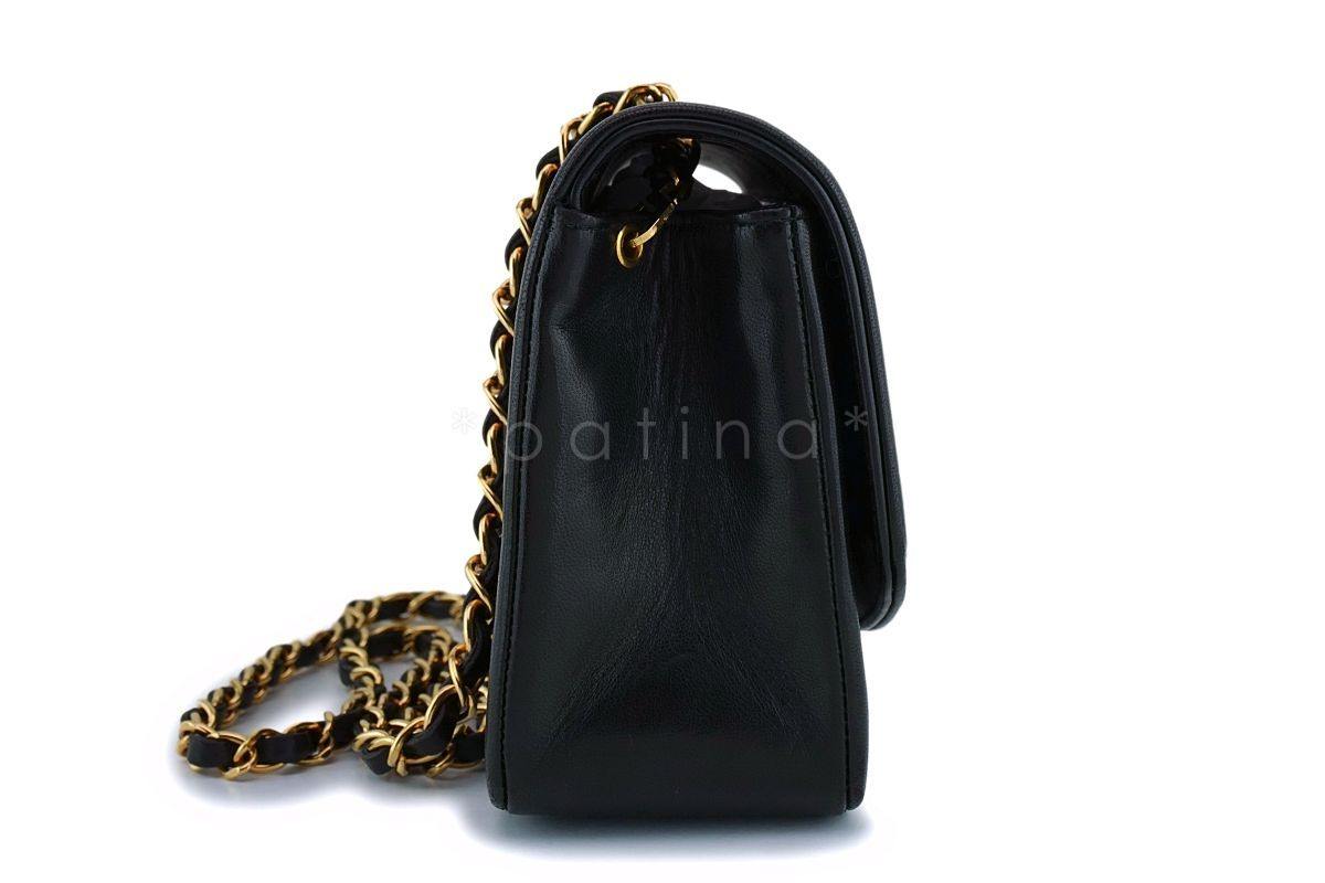Chanel Vintage Black Lambskin Small Classic Diana Flap Bag 24k GHW