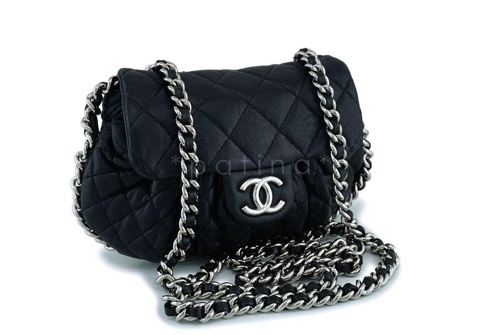 Chanel Black Mini/Small Chain Around Rounded Classic Cross Body Flap Bag