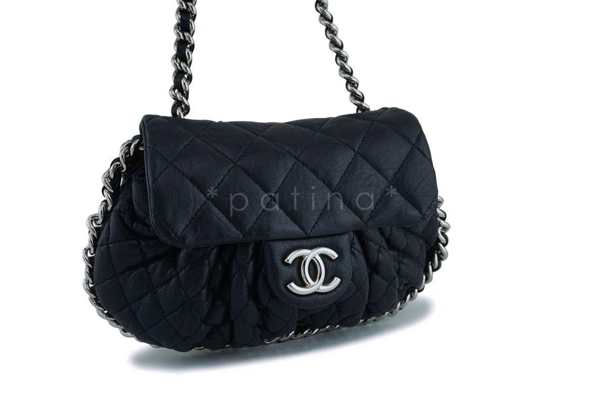 Chanel Black Mini/Small Chain Around Rounded Classic Cross Body Flap Bag