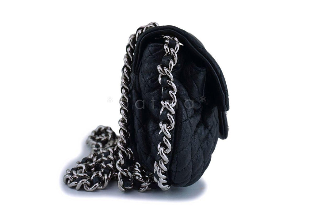 Chanel Black Mini/Small Chain Around Rounded Classic Cross Body Flap Bag