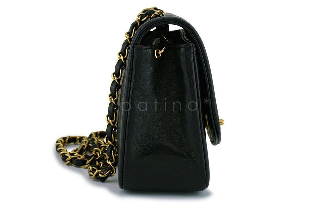 Chanel Black Lambskin Classic Small Diana Flap Bag 24k GHW