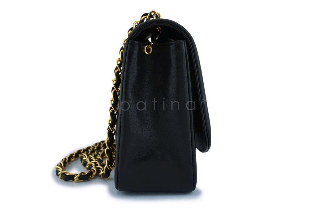 Chanel Black Lambskin Vintage Lambskin Diana Medium Classic Flap Bag 24k GHW