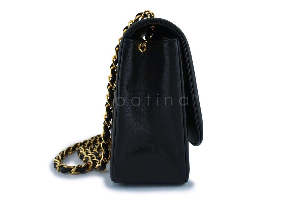 Chanel Black Lambskin Vintage Lambskin Diana Medium Classic Flap Bag 24k GHW