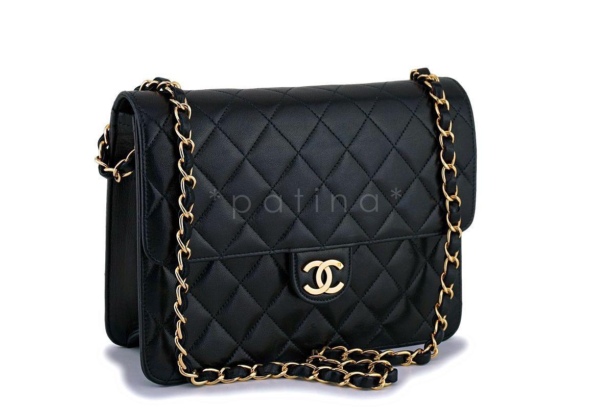 Chanel Vintage Black Timeless Convertible Clutch Classic Shoulder Flap Bag 24k GHW